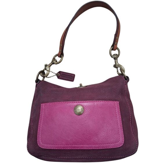 Vintage Coach Soho Small Hobo Leather Shoulder Bag Plum Turn Lock Style 9391 - Picture 1 of 14